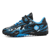Youth Football Shoes Children's Training Competition Sports MartLion Black Blue630-2 28 