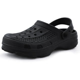 Hole Men's Slippers Outdoor Garden Clogs Shoes Soft Arch Support Slides Summer Non-slip Beach MartLion Black 45 CHINA