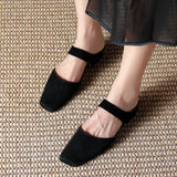 Summer Women Shoes Sheepskin Shoes for Simple Bow Slippers Low Heels Square Toe Mules Handmade MartLion   