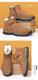 Winter Genuine Leather Men's Boots Natural Fur Warm Ankle Working Footwear Waterproof Snow Rubber MartLion   