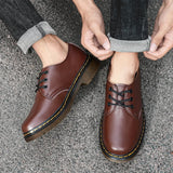 Men Leather Shoes Women Work Shoes Leather Retro Male Female Outdoor Casual  Shoes MartLion   