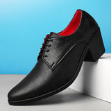 Height Increase 6cm Men's Shoes Formal Career Work High Heels Dress Slip-On Wedding Leather MartLion   
