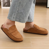 Men's Suede Mules Cork Clogs Platform Sandals Clogs Slippers Outdoor Soft Heeled With Arch Support MartLion   