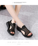 Women Slippers Sandals Fish Mouth Lady Slides Breathable Mesh Mules Shoes Casual Platform Flip Flops MartLion   