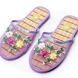 Summer Casual Hollow Out Mesh Slippers Women House Slippers Sequin Flower Home Flat Shoes Lady Sandals Flip Flops Indoor Slipper Mart Lion   