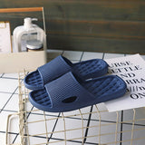 Non-Slip Slippers Men's Women Indoor Home Slides Bathroom Waterproof Shoes Soft Bottom Outer Wear Sandals Mart Lion Dark Blue 36-37 