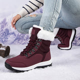 Women Snow Boots Female Winter Casual Shoes Outdoor Youth Mid-Calf Boots Waterproof Plush Ladies Cotton-padded Shoes MartLion   