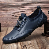 Designer Men's Loafers Soft Moccasins Spring Autumn Genuine Leather Shoes Warm Flats Driving MartLion   