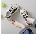 Summer Breathable Canvas Shoes Heightening Beggar Women's Flat Sneakers Thick Platform Student Sneakers Zapatillas Mujer Mart Lion   