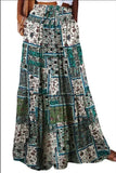 Ethnic Style Vintage Long Skirt Women Summer Loose Beach Ladies  Casual MartLion   