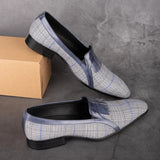 Men's Casual Shoes Unique Design Cotton Fabric Loafer Wedding Party Retro Dress Handmade Loafer MartLion   