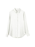 ,Woman Solid Shirts, , Turn Down Collar, White Blouses, Summer Office Lady Top MartLion WHITE XL 