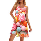 Summer lady's sleeveless dress candy 3D printed lady trendy casual ladies MartLion DXT19972WFW M 