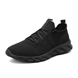 Men's Running Shoes Light Breathable Lace-Up Jogging Sneakers Anti-Odor Casual Mart Lion Black 36 