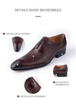 Luxury Men's Oxford Shoes Classic Style Dress Leather Lace Up Pointed Toe Formal Wedding MartLion   