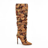  Women's Pointed Knee Sleeve Boots Women's Thin High Heel Runway MartLion - Mart Lion