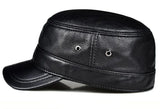  Men's Military Hats goatskin Genuine Leather Autumn Winter Thermal 55-61cm Size Baseball Caps MartLion - Mart Lion