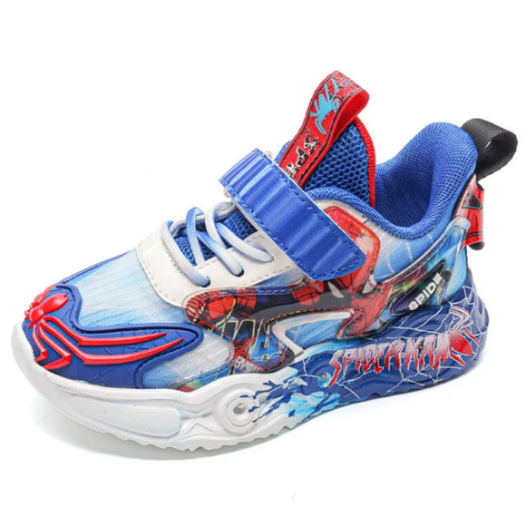 Boys' LED Shoes Autumn Children's Mesh Casual Sports Cartoon Breathable Light Blue Sneakers MartLion   