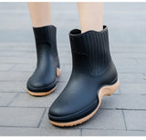 Ladies Rain Boots Outdoor Non-slip Waterproof Women's Shoes Daily Warm Rain Boots Rubber Over shoes MartLion   