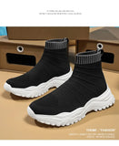 Lightweight Couple High-top Sock Shoes Breathable Running Shoes Men's Trendy Casual MartLion   