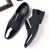 Men's Dress Shoes Breathable Casual Formal Wedding Party Dress Flats Lace Up Loafers Casual Mart Lion Blue 38 