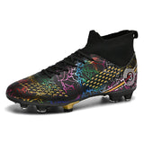 Football Field Boots Football Shoes Men's High Ankle Soccer Society Outdoor Grass Training Sport Footwear Mart Lion Black cd Eur 35 