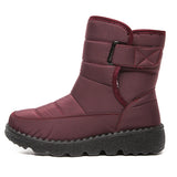 Padded Waterproof Women's Shoes Casual Non-slip Walking Trendy Warm Snow Boots Sports Footwear MartLion Red 35 