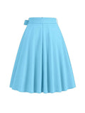 Women Summer Midi Long Skirt Solid Elegant Waist MartLion   