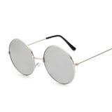 Retro Round Pink Sunglasses Woman Designer Men's Alloy Mirror De Sol Black MartLion 5 Silver 