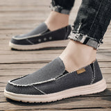 Summer Denim Canvas Men's Breathable Casual Shoes Outdoor Non-Slip Sneakers Driving Shoes Men's Loafers MartLion Black 1223 41 