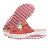 Summer Women Wedge Sandals Belt Buckle Open Toe  Vintage Anti-slip Casual Slippers Platform Shoes Ladies Loafers MartLion xigua Red 35 
