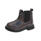 Autumn Spring Children Short Boots Girls Crystal Chelsea Boots Little Princess Bling Bling Baby Shoes Kids Leather MartLion   