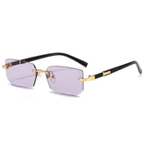 Rimless Sunglasses Rectangle Popular Women Men's Shades Small Square Summer Traveling MartLion   