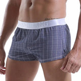 Men Cotton Boxers Shorts Loose Multicolor Male Plaid Underwear MartLion Darkgray L 1pc