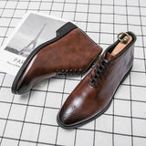 Microfiber Leather Chelsea Boots Men's Dress Autumn Ankle Formal Footwear Mart Lion   