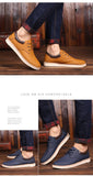 Men's Leather Casual Shoes Flat Trendy Sneaker Oxfords Zapatillas Mart Lion   