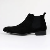 Men's frosted suede Chelsea Boots square toe autumn shoes with stylish MartLion   