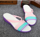 Women Sandals Summer Candy Color Women Shoes Peep Toe Stappy Beach Valentine Rainbow Clogs Jelly Flats Mart Lion   