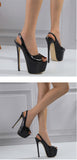 Liyke Black High Heels 16CM Women Shoes Cozy Patent Leather Peep Toe Platform Pmups Escarpins Femmes Talons Mart Lion   