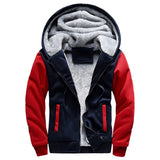 Men's Fleece Jacket Camouflage Thicken Jackets Hooded Coat Winter Long Sleeve Down Coats Casual Streetwear Men's Hoodies MartLion navyblue red S 