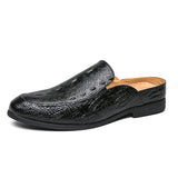 Black Sandals Men's Brown Dress Shoes Slip-On Pu Leather Hombre Verano Mart Lion black 38 