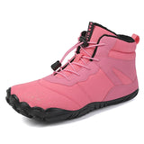 Snow Boots Waterproof Men's Winter Shoes Barefoot Ankle Couple Snow Shoes Outdoor Hiking Fur Warm Plush MartLion -Pink- 40 