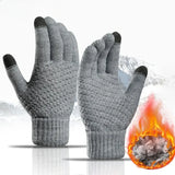 Women Men Warm Winter Touch Screen Gloves Stretch Classical Knit Mittens Wool Full Finger Outdoor Cycling Driving Glove MartLion   