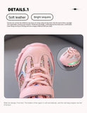 Summer Sneakers Kids Girls LED Light Shoes Letter Mesh Breathable  Luminous Casual Sports Boys Shoes MartLion   