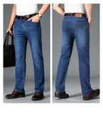 Men  Stretch Men's Jeans Men Versatile Denim Long Loose Pants Trendy MartLion   