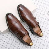 British Style Elegant Men's Dress Shoes Split Leather Formal Social Oxfords Mart Lion   