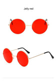 Retro Round Pink Sunglasses Woman Designer Men's Alloy Mirror De Sol Black MartLion   