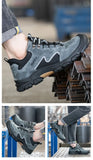  anti puncture Work shoes with steel toe anti sparks suede boots men's anti-slip safety indestructible MartLion - Mart Lion
