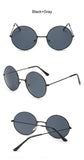 Retro Round Pink Sunglasses Woman Designer Men's Alloy Mirror De Sol Black MartLion   
