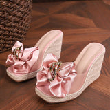 Liyke Wedges Slippers Women Summer Pink Butterfly-knot Designer Sandals Platform Heels Female Shoes Mart Lion   